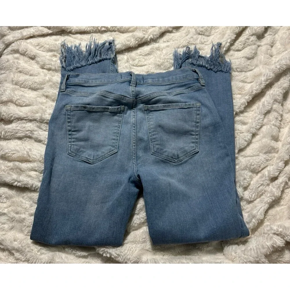 FREE PEOPLE FRAYED SKINNY JEANS